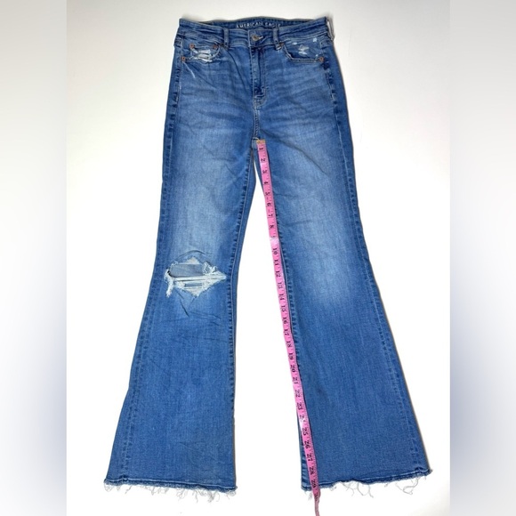 American Eagle Women's Super Hi-Rise Flare Jeans Size- 4 Regular - Picture 6 of 10